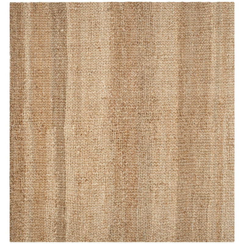 Tapis doré en jute / sisal tissé à la main Calidia, Carré 7 pi