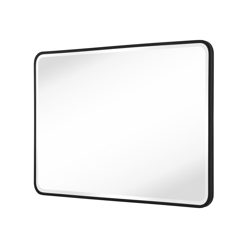 Arloine Metal Beveled Bathroom Vanity Mirror Rounded Wall Mirror , 36" x 48"