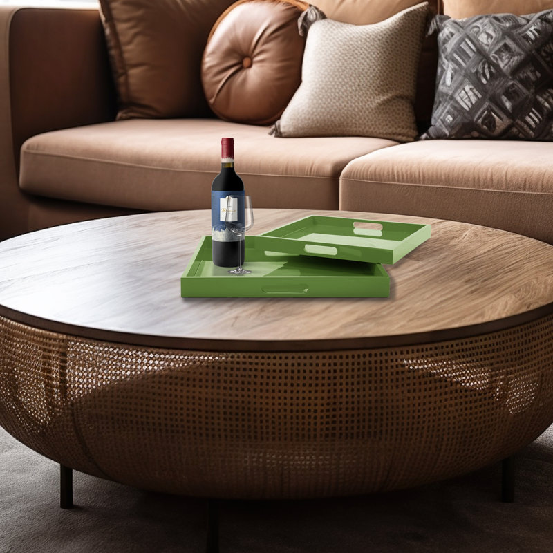 Ensemble de 2 plateaux Lavande, Vert