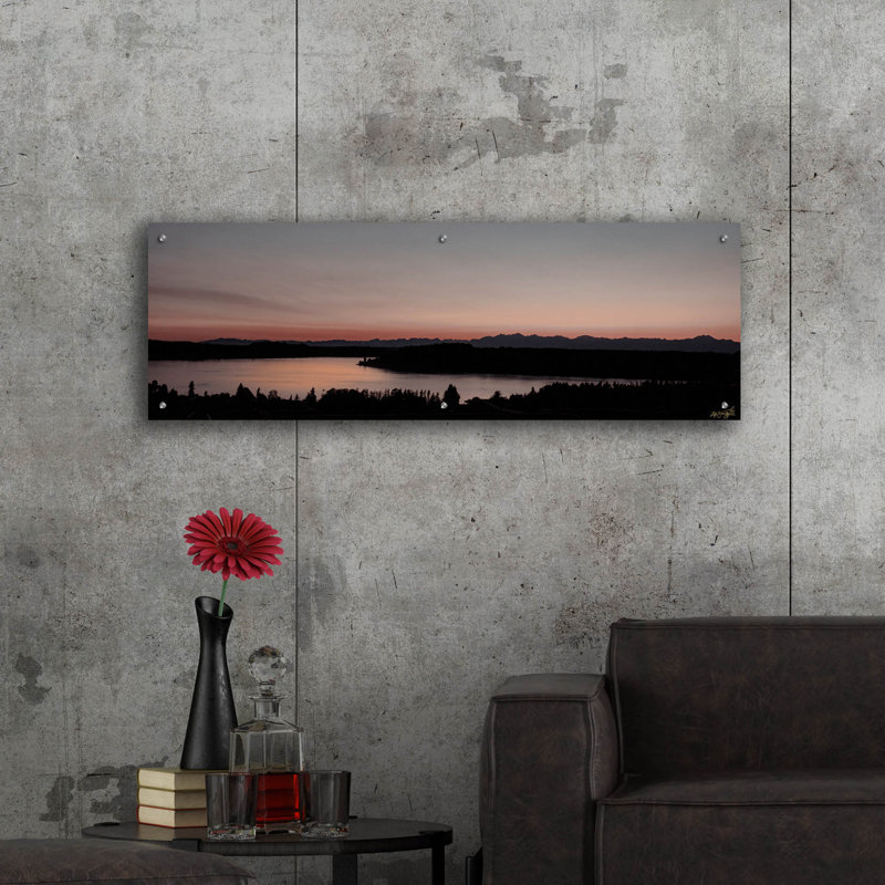  «Diffusé Moments - Sunset Waters» par Life BeautifuLEE, art mural en verre acrylique, 48 po x 16 po, H 16 po x l 48 po