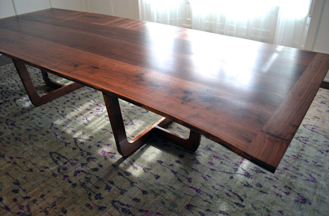 Mollino Solid Wood Dining Table, Walnut