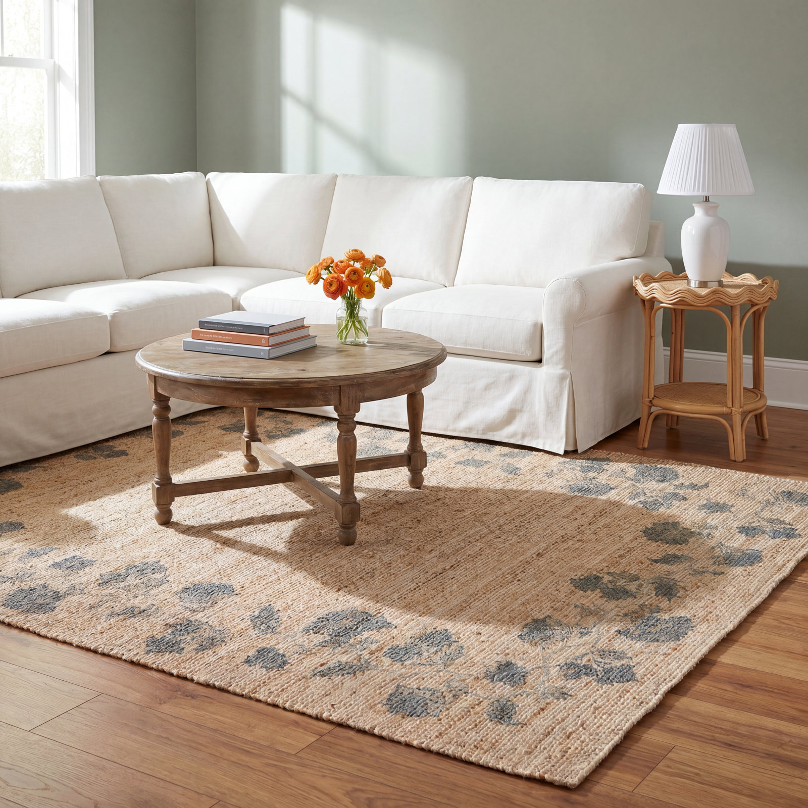 Rue Natural / Denim Area Rug, Rectangle 7'6" x 9'6"