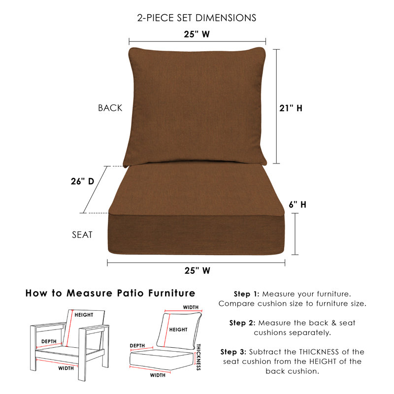 Coussin de siège Sunbrella, Toile teck