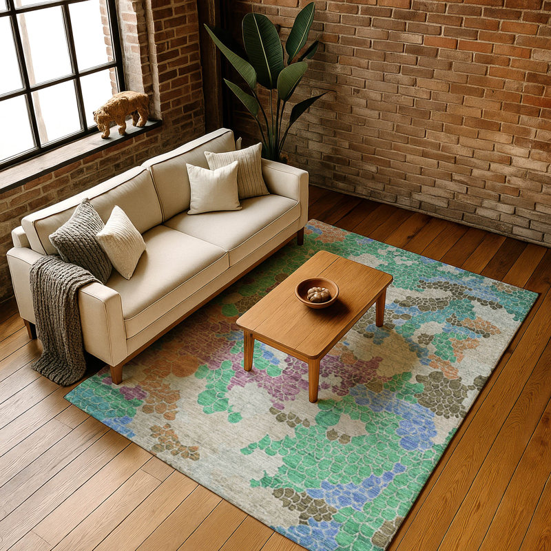 Premium Machine Washable Mayfield AMF1906 Geometric Rug, Rectangle 10' x 14'