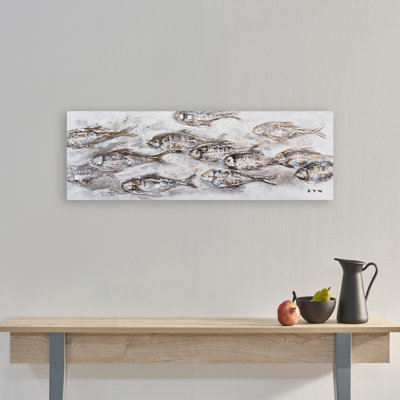 Abstract Fishes - Wrapped Canvas Painting