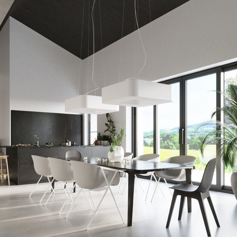 Cristle 8 - Light Unique/Statement Pendant, White, 110cm H x 60cm W x 60cm D