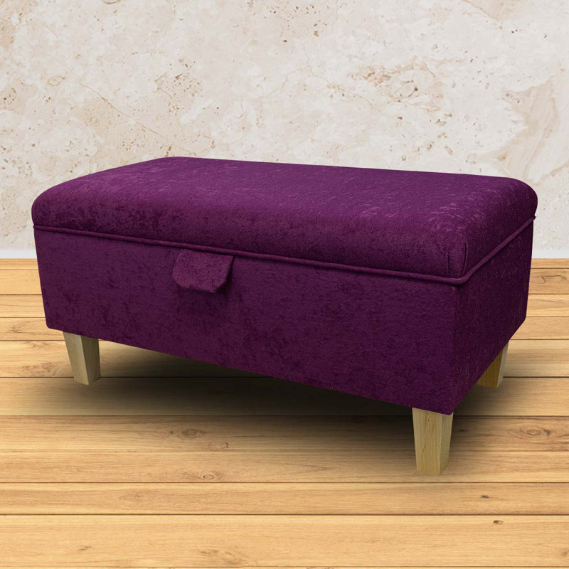 Plush Plum 70cm Storage Ottoman | British Handmade