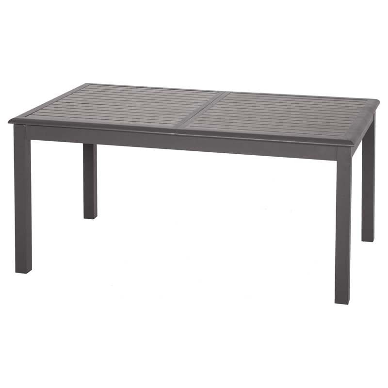 Telemanus Rectangular Metal Extendable Outdoor Dining Table , 160cm cm W 100cm cm D, Dark Brown