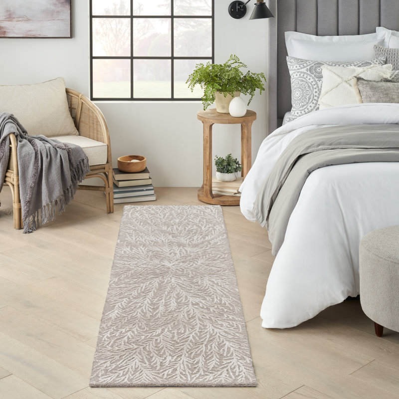 Tapis taupe Donell Star, Tapis de couloir 2 pi 3 po x 8 pi