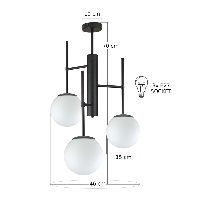 Apollo 3-light Flush Mount, White