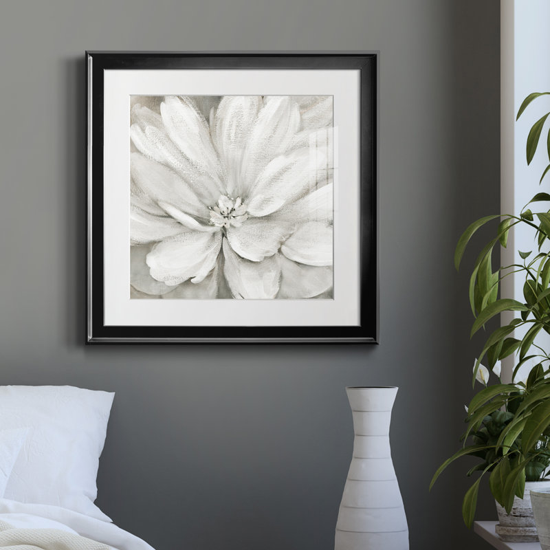 " Simply Soft " Painting Print, 16" H x 16" W x 1" D, Black Framed