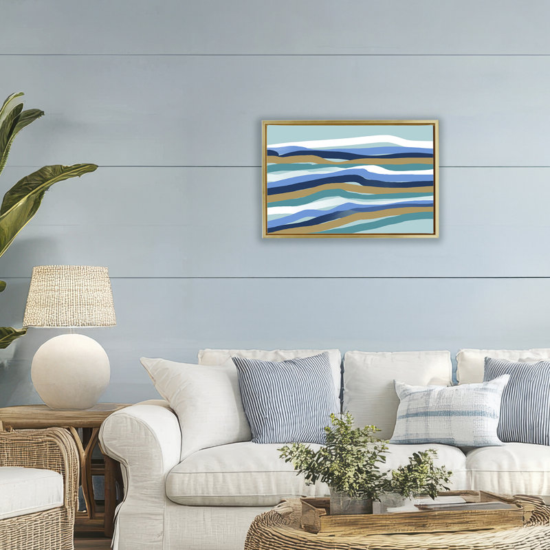 Cadre flottant entre les vagues entre les vagues, design par Atelier Posters, H 17 po x l 25 po