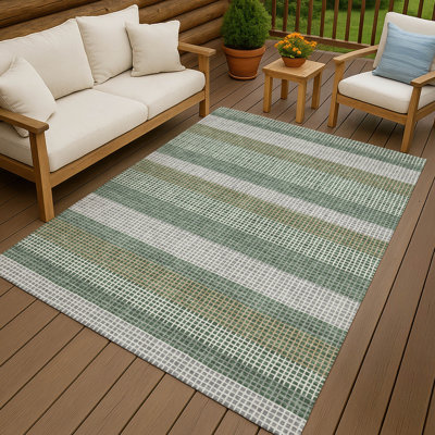 Machine Washable Indoor/Outdoor Chantille ACN2530 Stripes Rug