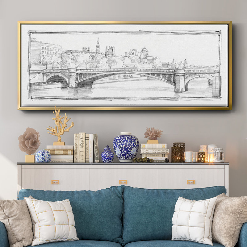 Pont de Notre Dame- Framed Canvas, 24" H x 60" W