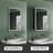 Gernold 20'' W x 28'' H LED Medicine Cabinet with Mirror, Dimmable Light, Anti-Fog, Memory Function, Extra-Large Storage Space,  Adjustable Glass Shelves, ETL Certified, Right Hinge, Black-1459826522-1474053781-1464136537