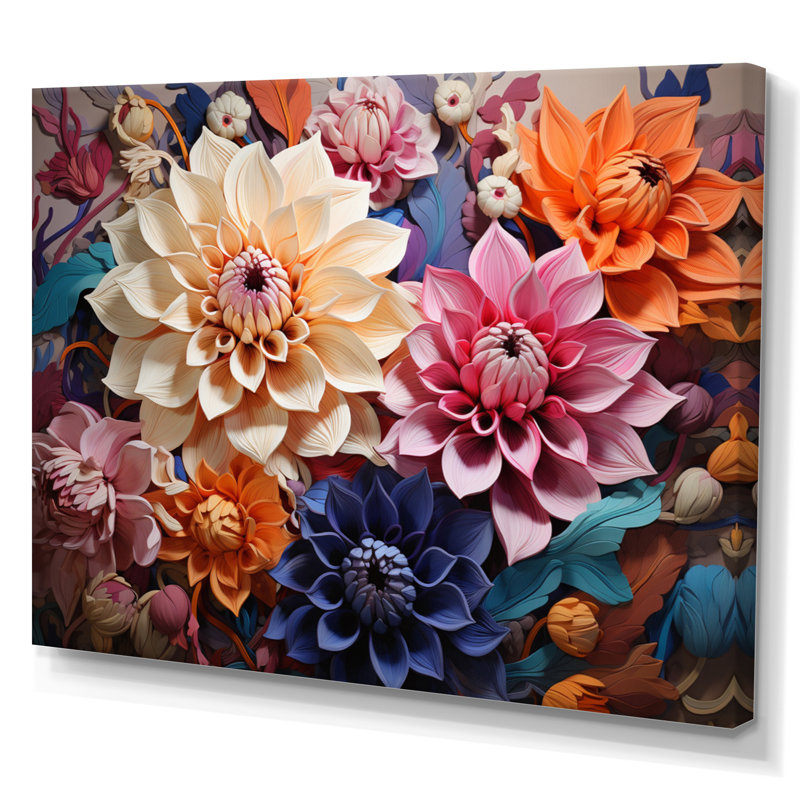 «Dahlia Dreams I» sur toile, H 24 po x l 32 po x P 1 po, Toile tendue