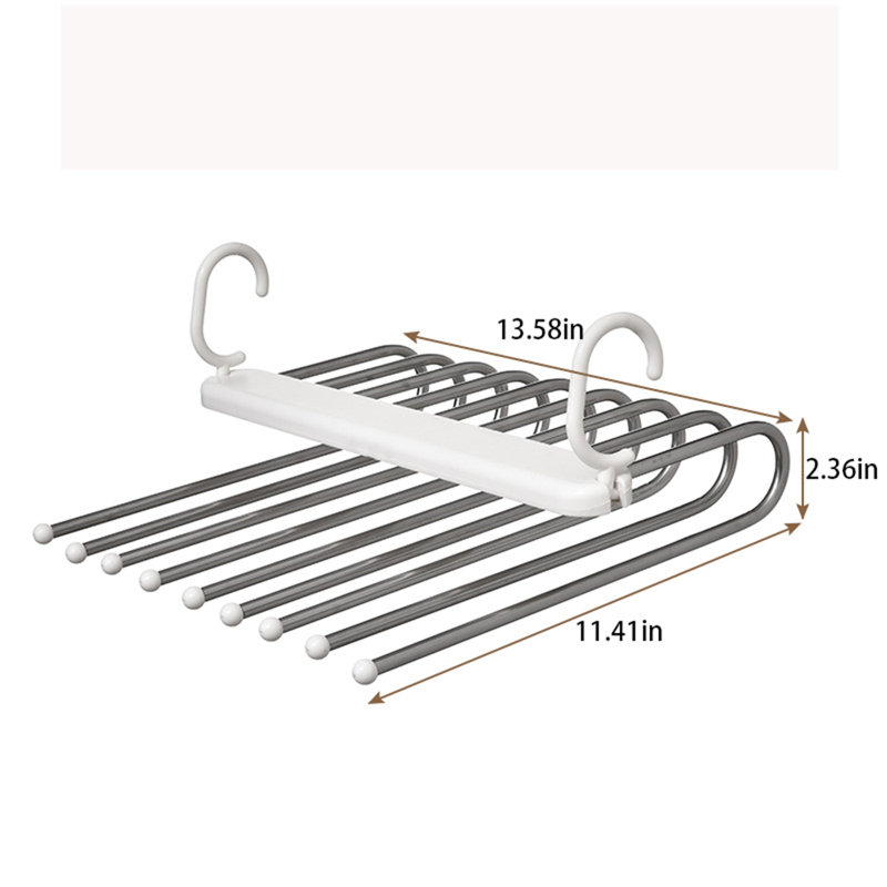 Cintre pour pantalons pliable en acier inoxydable, 4