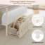 Lit à baldaquin en velours avec lumière DEL et port USB, structure de lit plateforme avec tête de lit et tiroirs de rangement-419309684-419309687