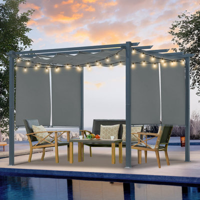 Pergola en aluminium avec auvent Aoodor