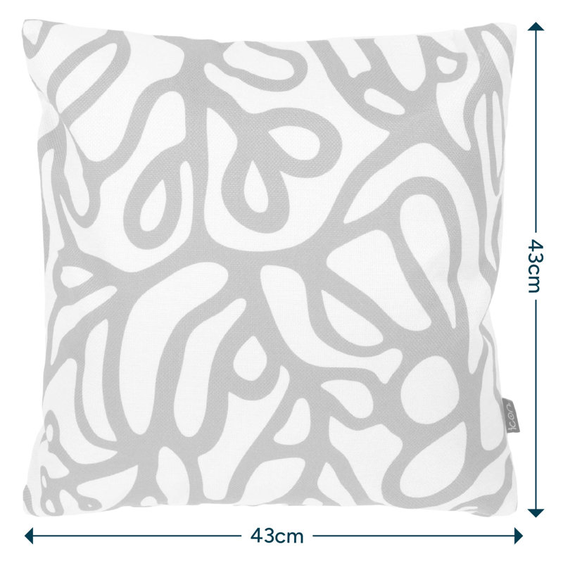 Indoor / Outdoor Square Cushion, Blue/White Abstract