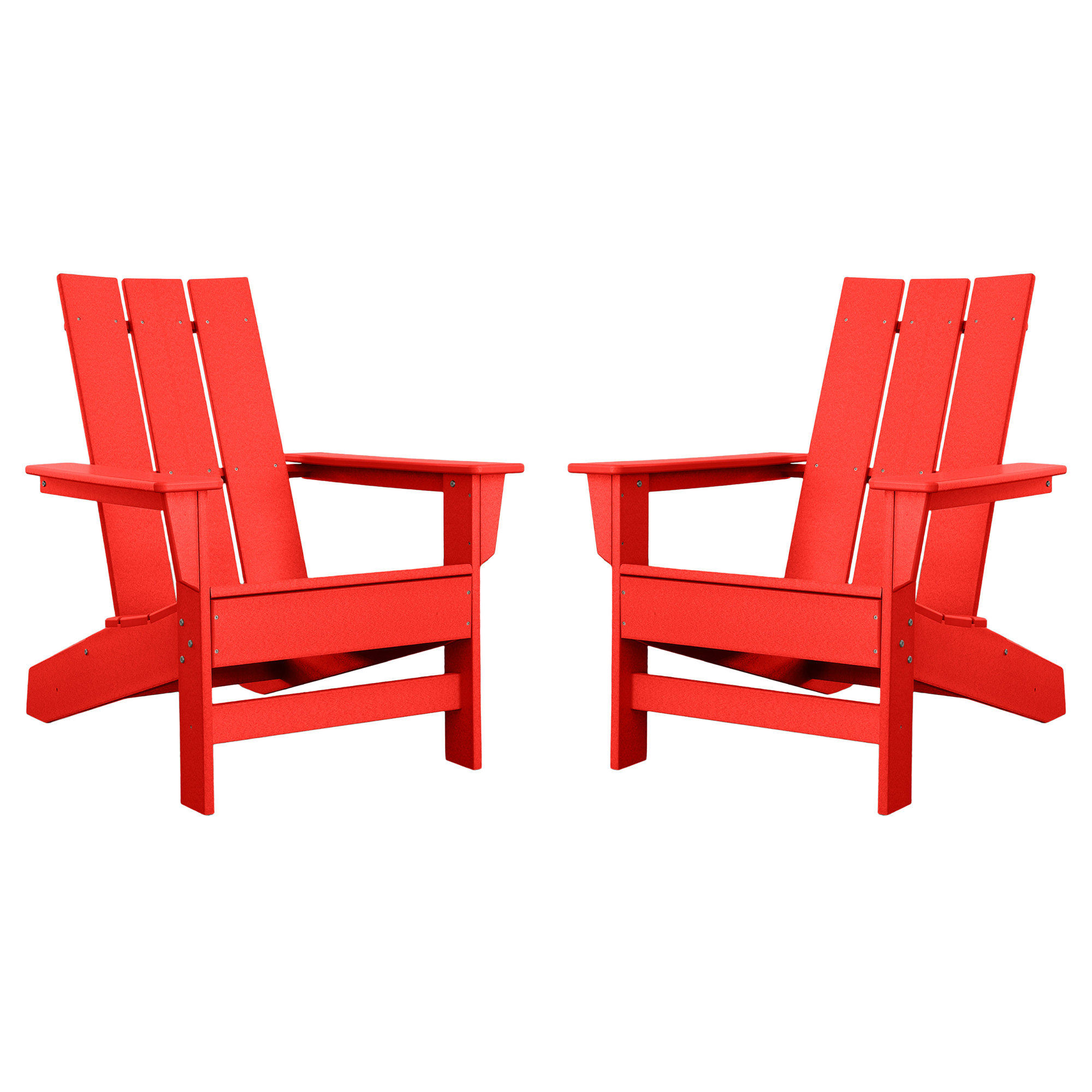 Ratcliff Plastic Adirondack Chairs (Set of 2), Bright Red