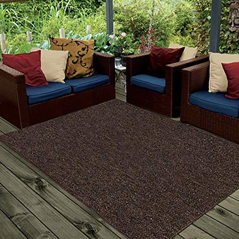 Amoritta Furnish my Place Modern Indoor/Outdoor Commercial Solid Color Rug - Pet and Kids Friendly Rug, Stain Resistant, Floor Carpet for Living Room & Hallway, Wedding - Chocolate