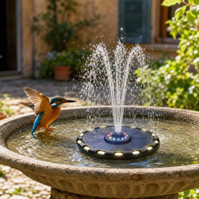 Bird Bath Solar Powered Spout Outdoor Courtyard Swimming Pool Bathroom Garden Andscaping Solar Geyser For Bird Bath solar geyser for bird bath