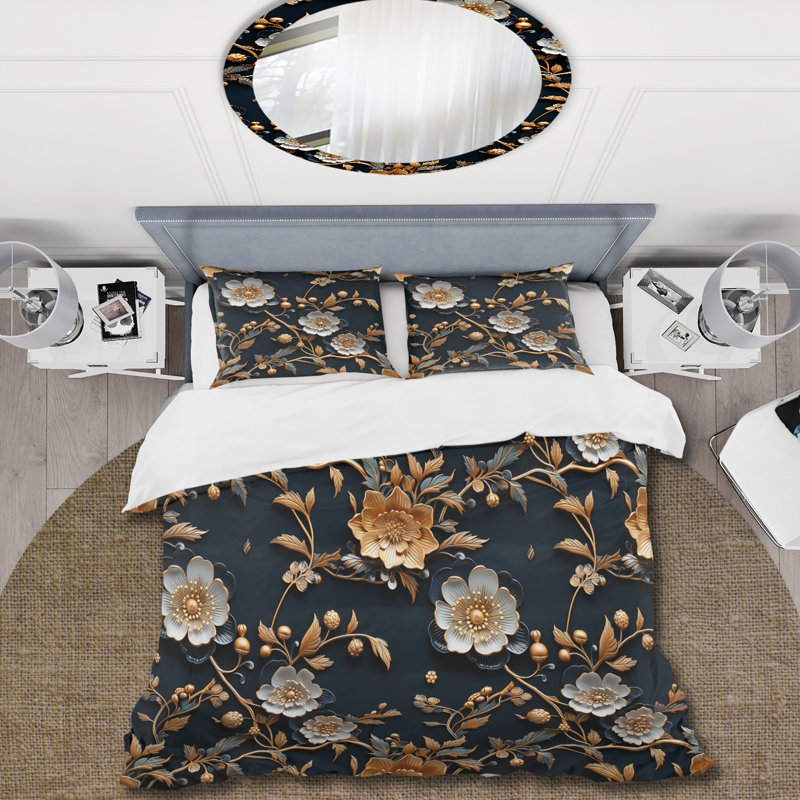 Ensemble de housse de couette Imperial Opulence II, Housse de couette pour grand lit et 2 taies décor