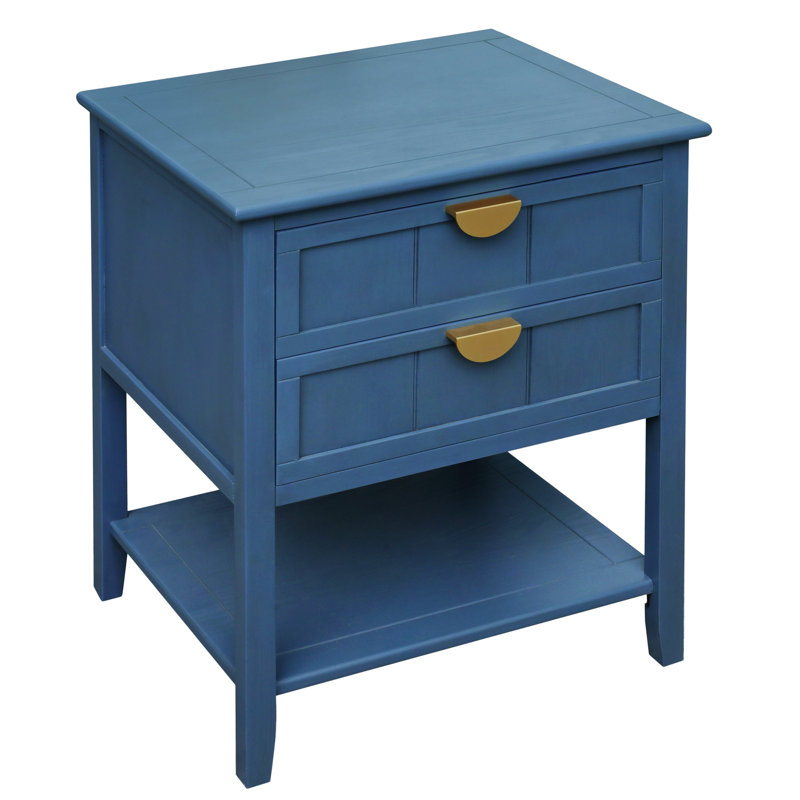 Table d'appoint 2 tiroirs, Bleu