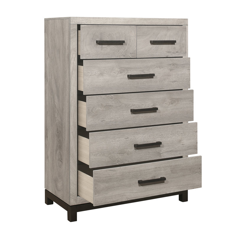 Commode de chambre à coucher bicolore 1Pc avec tiroirs de rangement, mobilier contemporain moderne