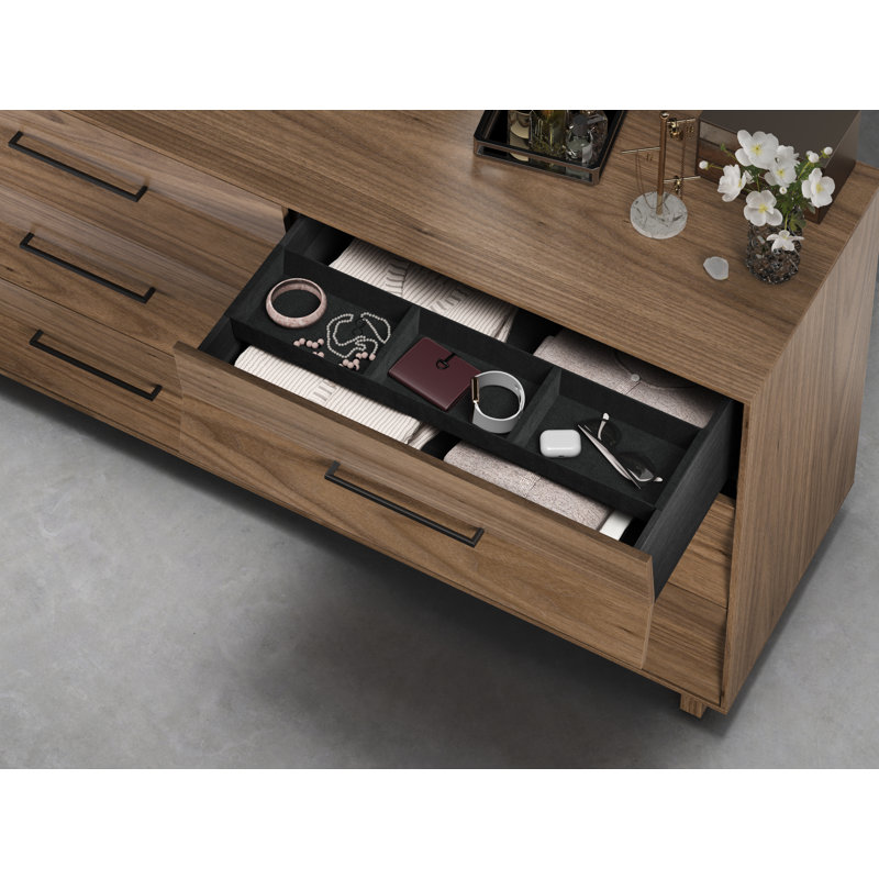 Kava - 6-Drawer Dresser, Natural Walnut