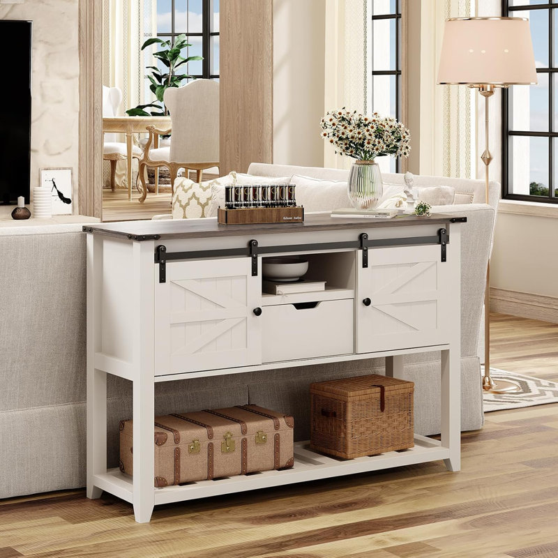 Latravius 45.9'' Console Table, Gray/Brown