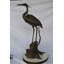 Statue fontaine Great Blue Heron, sculpture cuivre et métal bronze pour le jardin, L 22 po x l 21 po x H 49 po