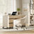  Home Office Set: 59" Modern Desk With Charging Station And Storage Cabinet, Two 72" Tall Bookcases With Adjustable Shelves, Wood Computer Desk And Library Storage Cabinet For Work Study-866429403