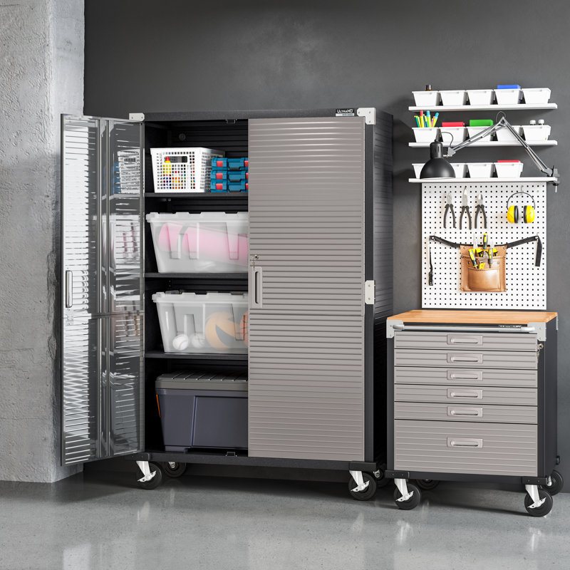 Seville Classics HD Storage Cabinet, 48" W x 18" D x 72" H, Graphite
