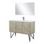 Meuble-lavabo rustique en acacia 48 po X P 20 po D, plateau en marbre de culture, ensemble de robinet en métal et 43 po Miroir