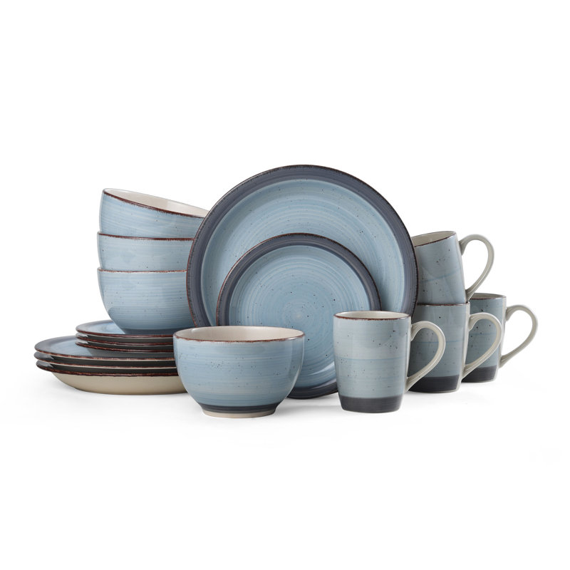 Pfaltzgraff Sadie 16 Piece Dinnerware Set, Service for 4, Blue