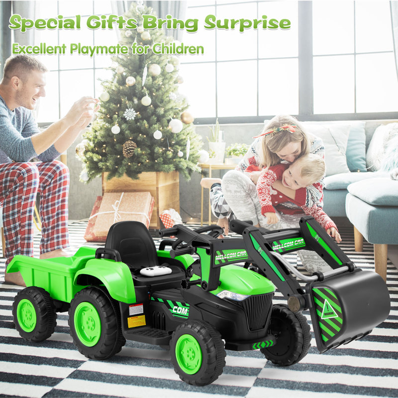 Green 12-Volt Kids Ride-On Tractor with Remote Control