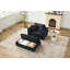 Chaise longue fonctionnelle à assise profonde, canapé-lit rembourré convertible avec coussins et repose-pieds de rangement amovible pour l'ameublement-129606201