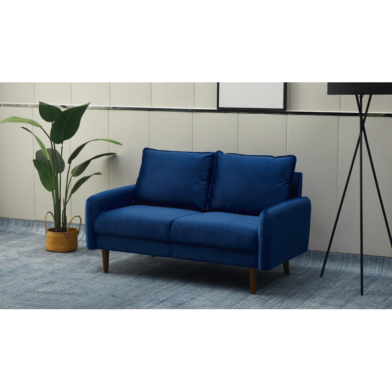 Emteas 57.3'' Velvet Loveseat, Space Blue Velvet