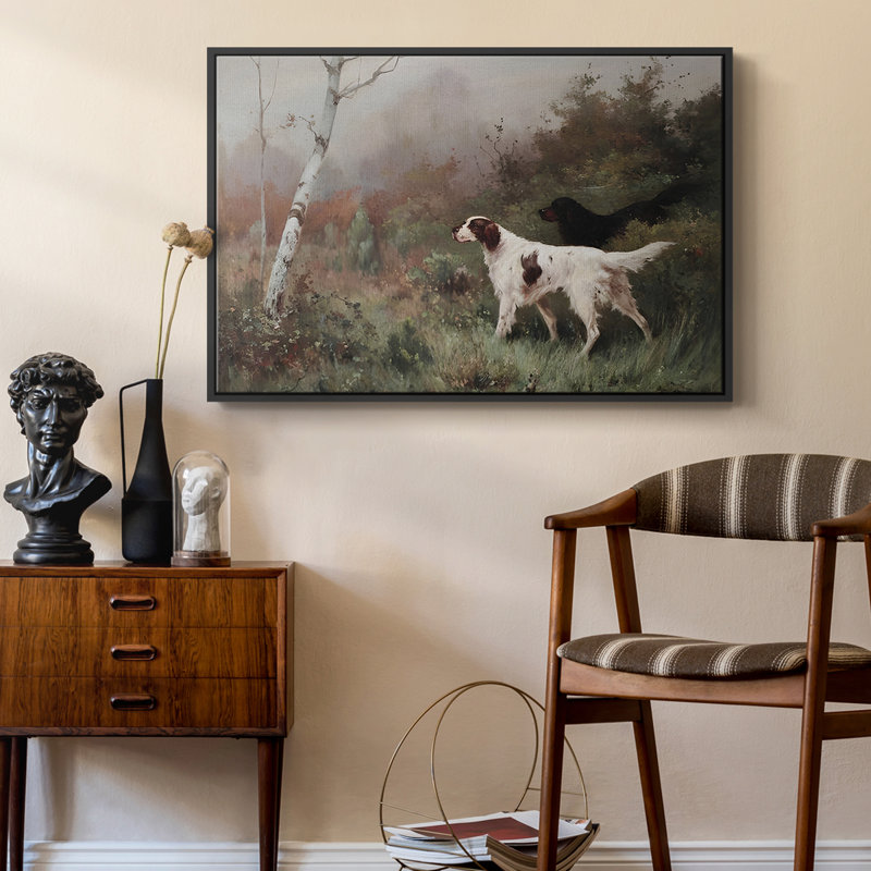 Paysage rétro - CCLIX, Toile avec cadre flottant noir, H 17 po x l 25 po x P 2 po