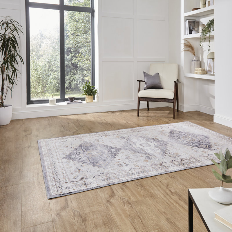 Handwoven Grey/Beige Rug, Rectangle 120cm x 170cm