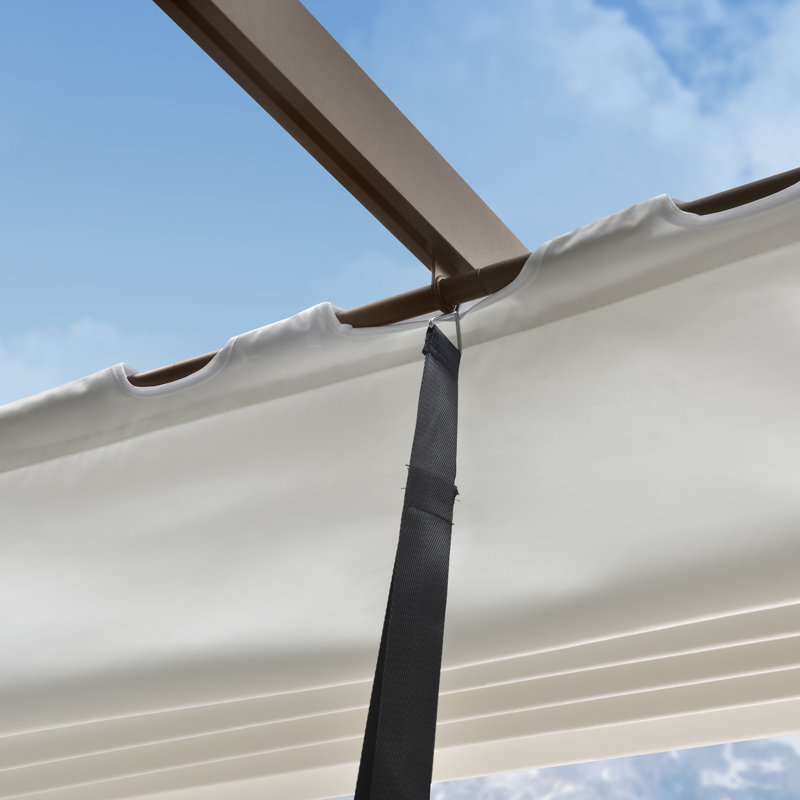 Purple Leaf Aluminium Pergola With Canopy, White, 96.5"H x 118"W x 118"D
