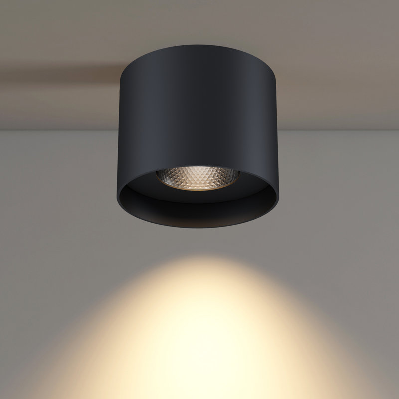Flush Mount Ceiling Light, black Led Dimmable Cylinder Ceiling Light, 20W 5.9inch Aluminum Rustic Modern Ceiling Lamp For Foyer Closet Kitchen Hallway Entryway