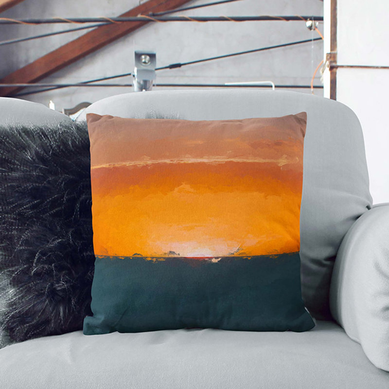 Square Throw Cushion, 40cm H x 40cm W x 15cm D, Black
