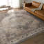 Tapis rayé fabriqué à la main Natonia en brun clair / ardoise-556792605