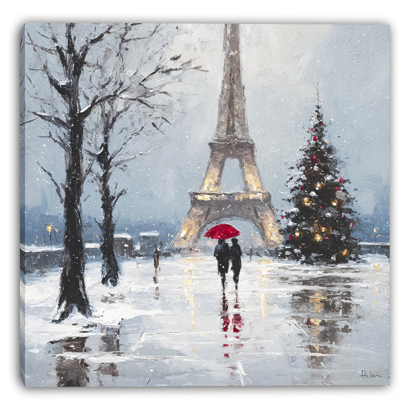 «Christmas Eve in Paris», art mural sur toile tendue, H 30 po x l 30 po