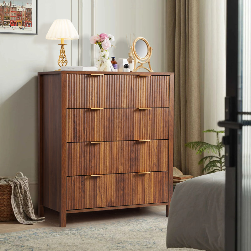Aspatria 4 Drawer 29.53" W Chest, Brown