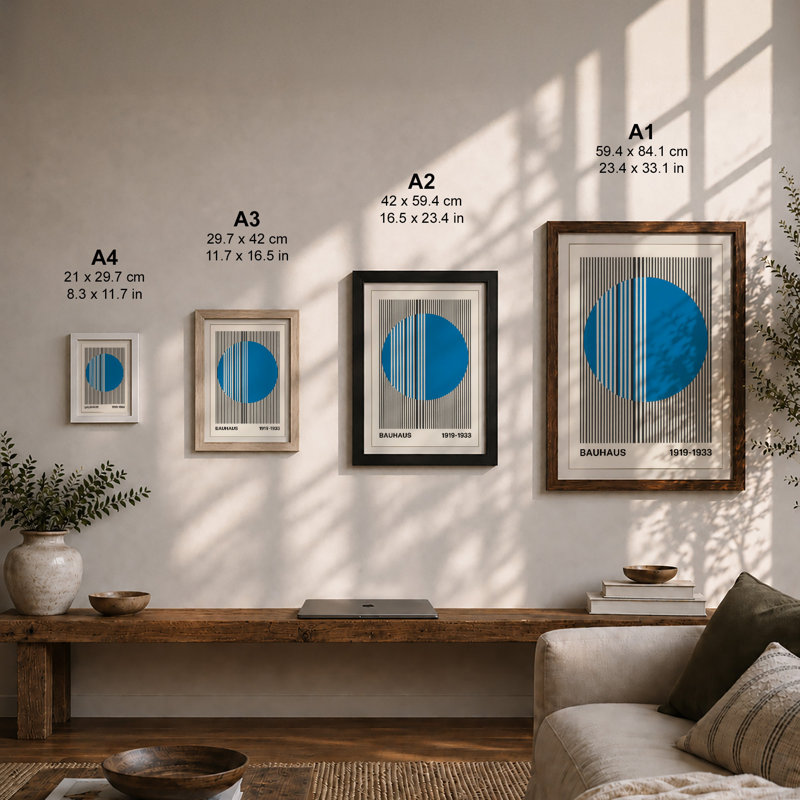 Bauhaus Geometry Geometric - Print, Unframed, A4 - 29.7 x 21.0 cm
