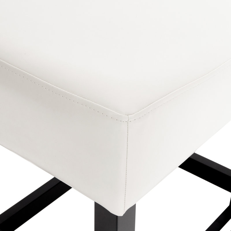 2 tabourets de comptoir sans dossier Kd, siège en cuir, 26,54 po H, l 15,46 po, P 18,37 po, paire de tabourets confortables, couleur cuir, hauteur, largeur, profondeur,